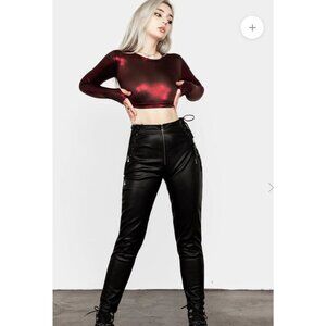 Disturbia Crop Top Metallic Red Ladies Size 6